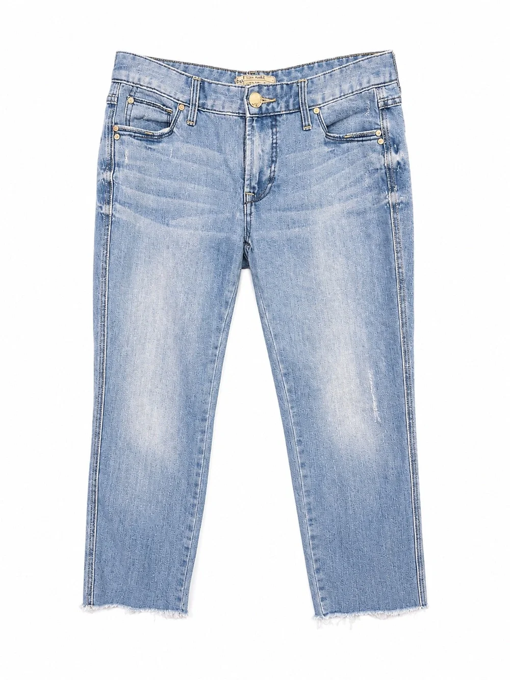 Free People Women’s Cropped Straight Leg Jeans Raw Hem W25 Inseam 23